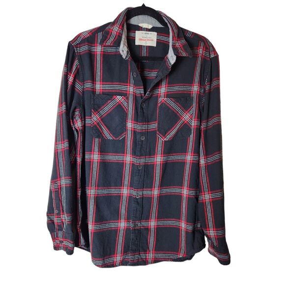 Urban Pipeline Mens Medium Ultimate Flannel Shirt Red Black Button Up Awesomely - Picture 1 of 11
